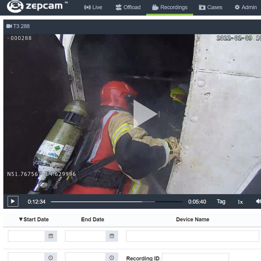 Spinel veiligheidscentrum uses bodycams to train firefighters bodycam news- firefighters use ZEPCAM bodycams for training and evaluation